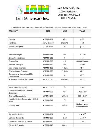 Excel LITE ASTM sheet